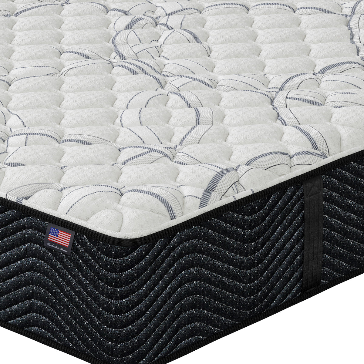 Close-up of Shadow Extra Firm Mattress corner | Breathable cover and supportive innerspring coils