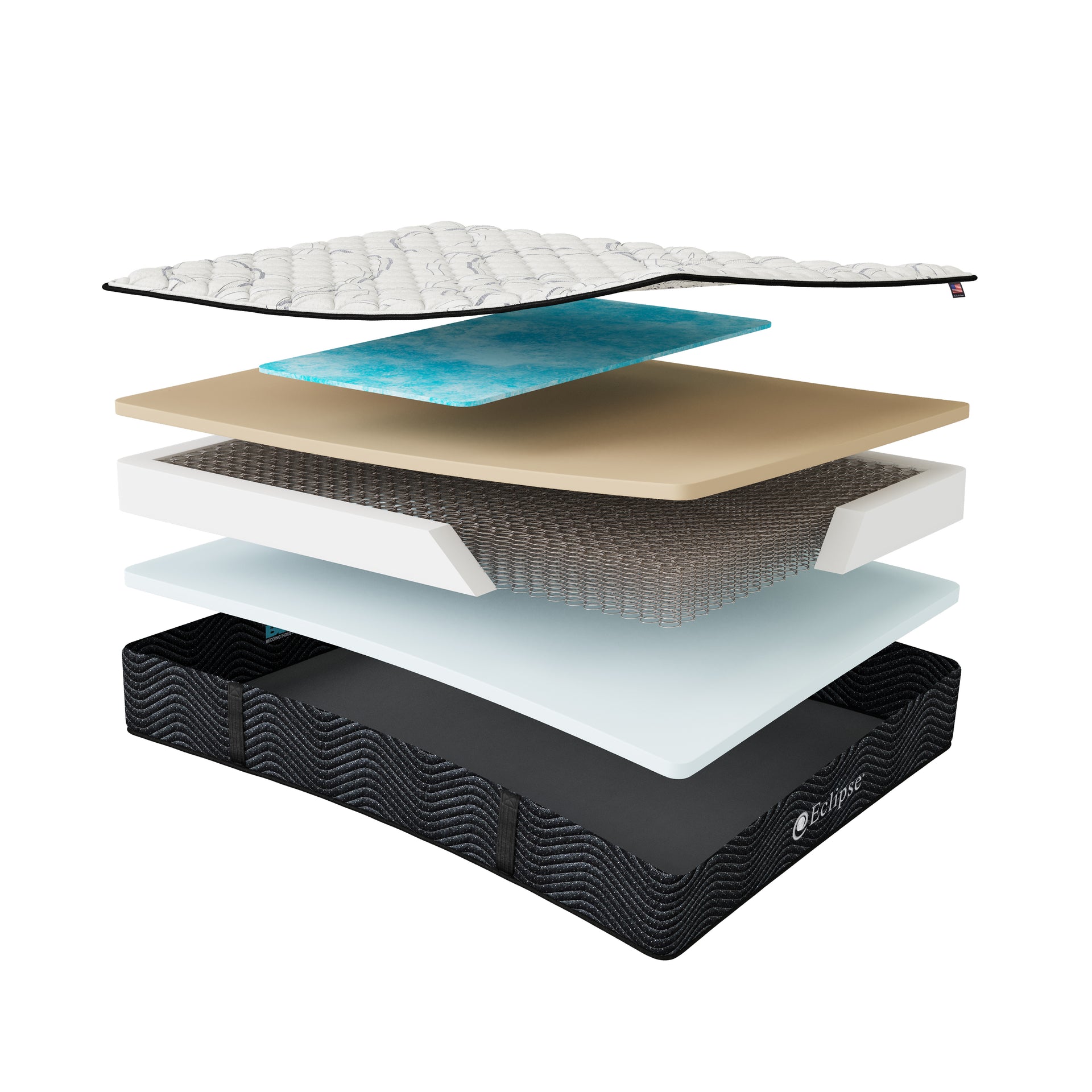 Shadow Extra Firm Mattress layers | Lumbar Zone Technology, cooling memory foam, and responsive transition foam