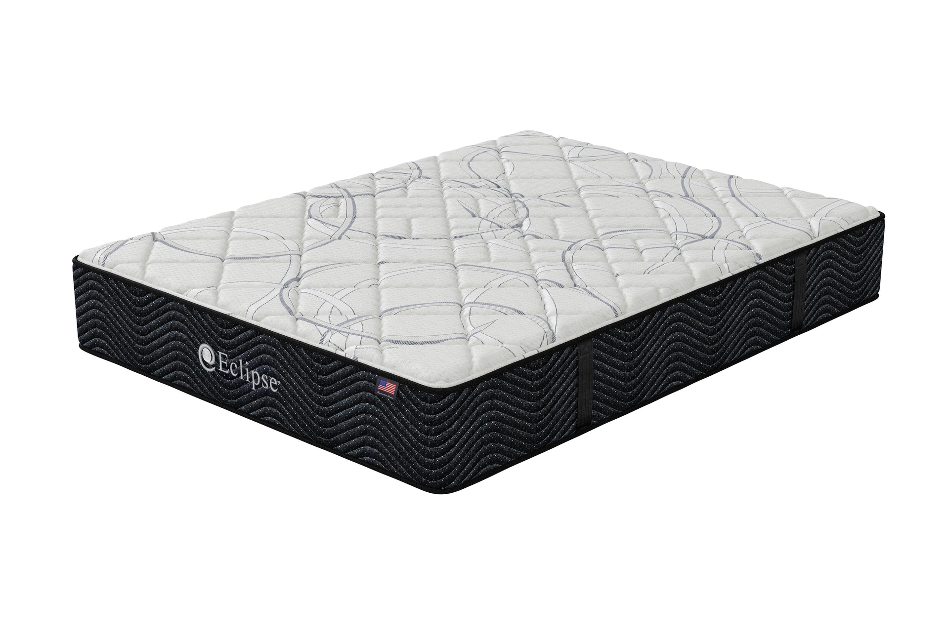 Angled view of Shadow Firm Mattress by Eclipse | Pressure-relieving foam and responsive transition memory foam