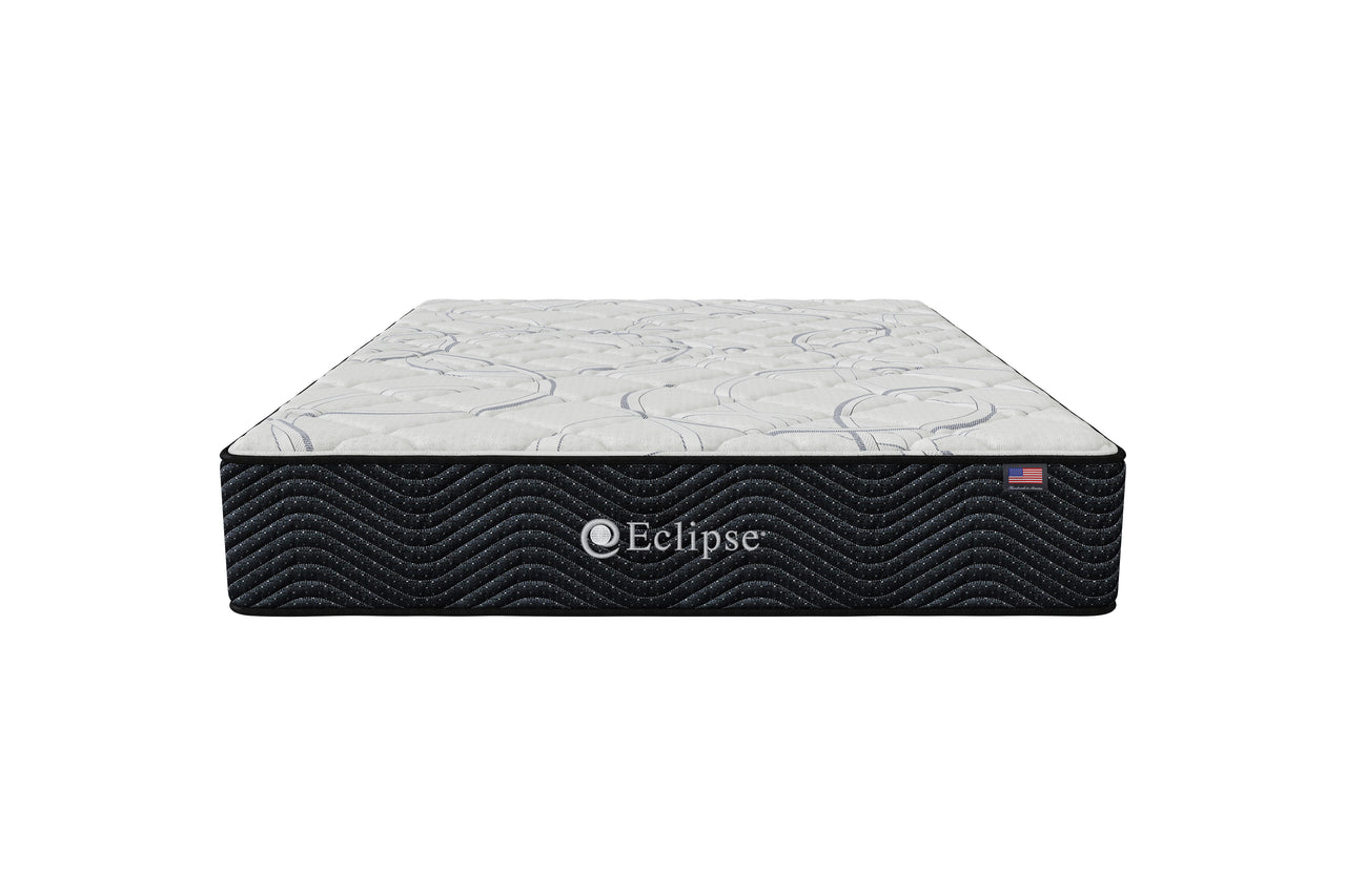 Front view of Shadow Firm Mattress by Eclipse | Cooling gel memory foam and motion-absorbing coils