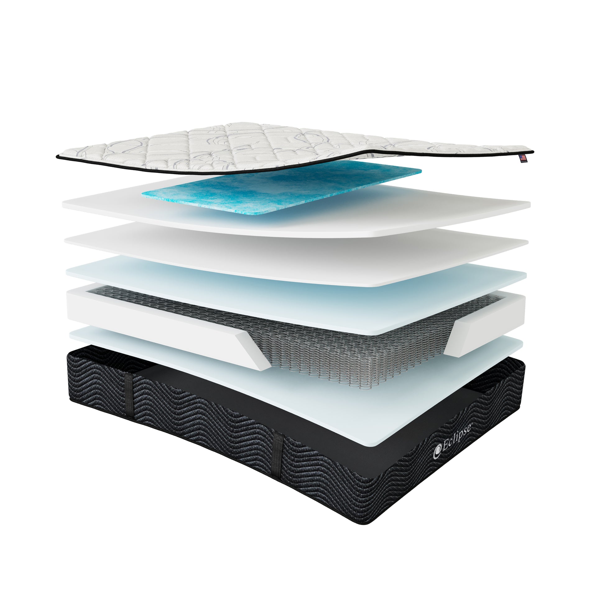 Shadow Firm Mattress layers | Lumbar Zone Technology, cooling memory foam, and responsive transition foam