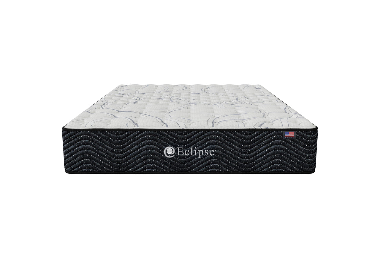 Front view of Shadow Medium Mattress by Eclipse | Cooling gel memory foam and motion-absorbing coils