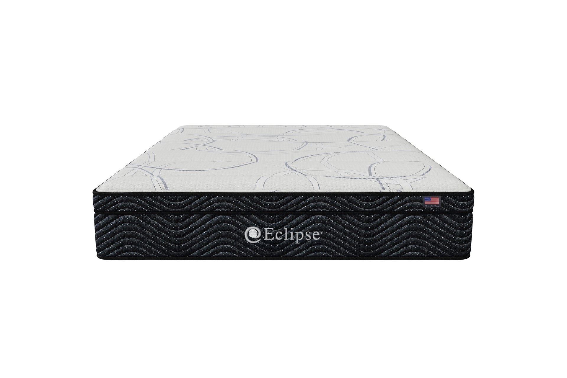 Front view of Shadow Euro Top Mattress by Eclipse | Cooling gel memory foam and motion-absorbing coils