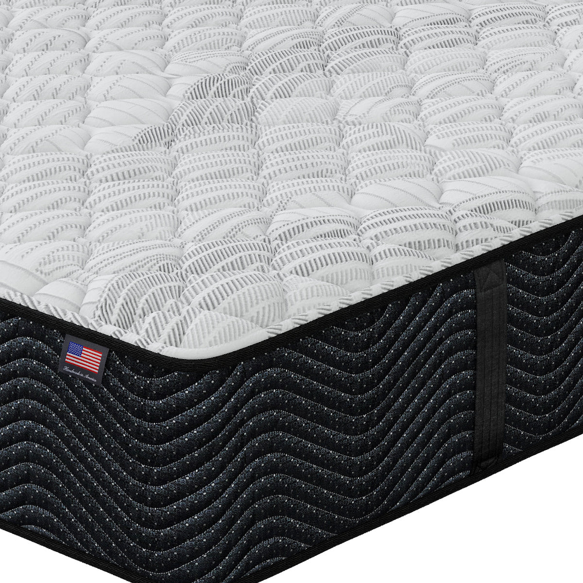 Close-up of Umbra Extra Firm Mattress corner | Cool-to-the-touch cover and foam-encased support