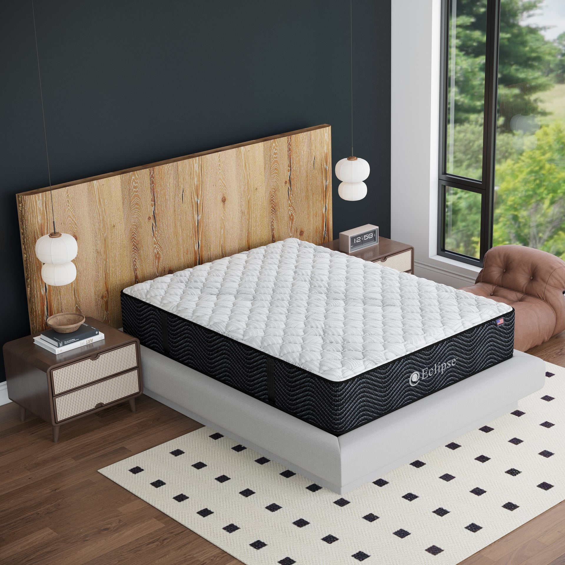 Umbra Extra Firm Mattress by Eclipse in bedroom | Hybrid design with memory foam and encased coils