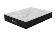 Angled view of Umbra Firm Mattress by Eclipse | Pressure-relieving memory foam and comfort coil system