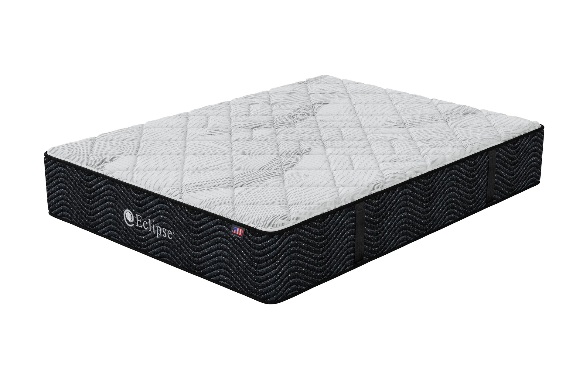Angled view of Umbra Firm Mattress by Eclipse | Pressure-relieving memory foam and comfort coil system
