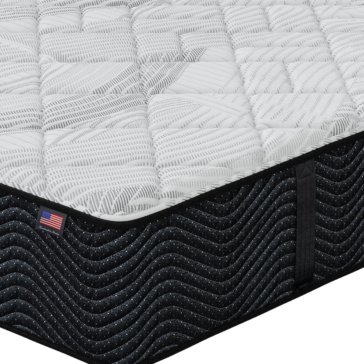 Close-up of Umbra Firm Mattress corner | Cool-to-the-touch cover and foam-encased support