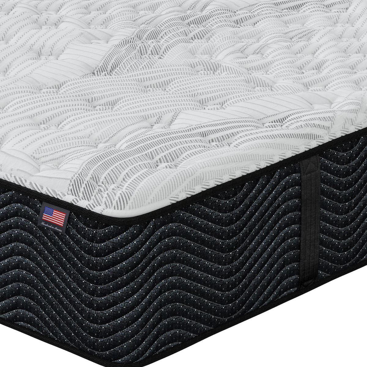 Close-up of Umbra Medium Mattress corner | Cool-to-the-touch cover and foam-encased support