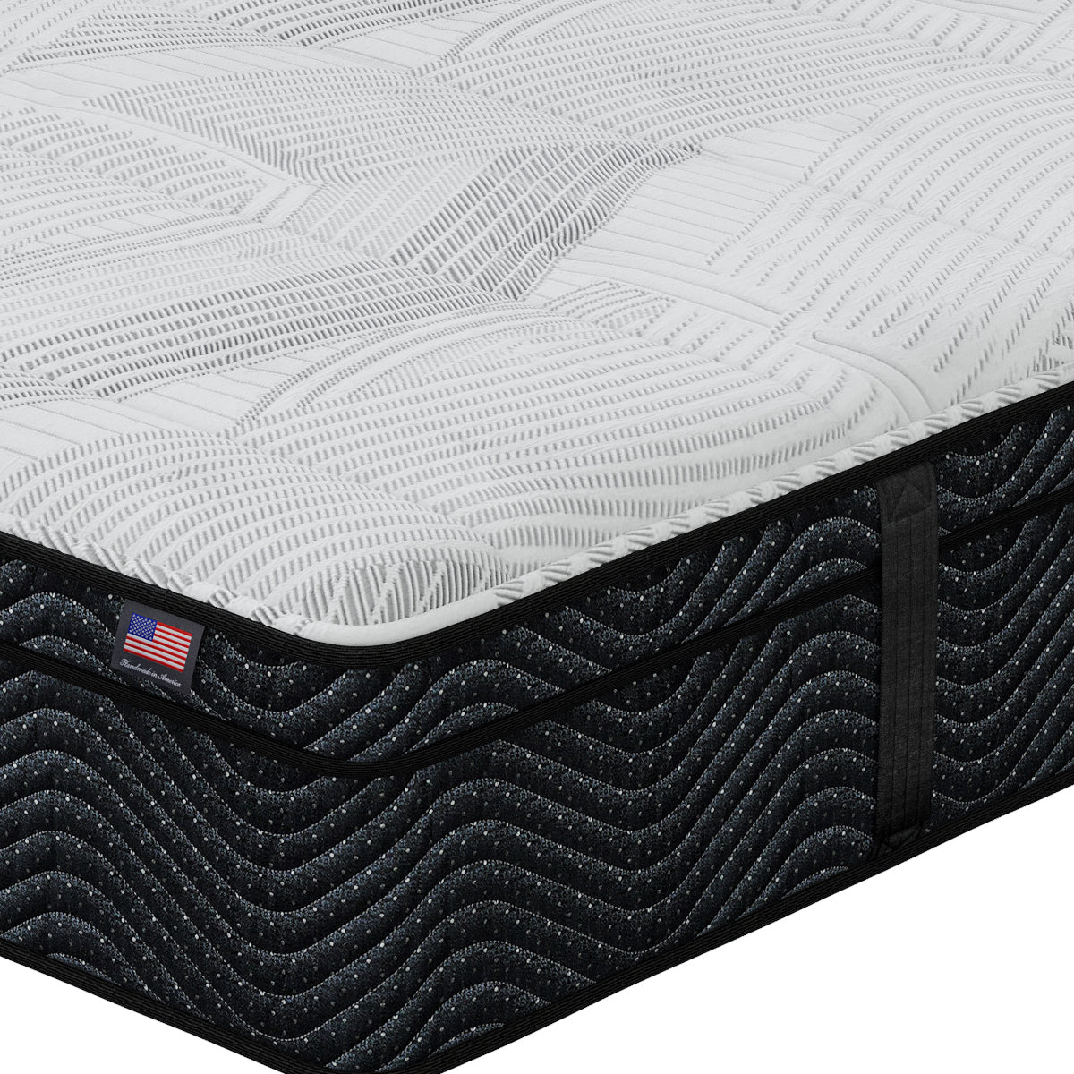 Close-up of Umbra Softest Euro Top Mattress corner | Cool-to-the-touch cover and foam-encased support