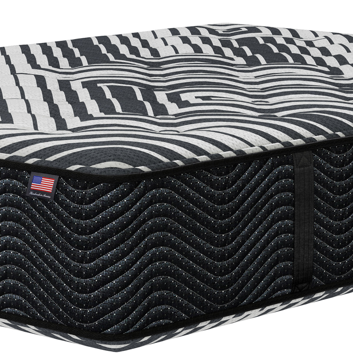 Close-up of Phoenix Two-Sided Firm Mattress corner | Cool-to-the-touch cover and foam-encased support