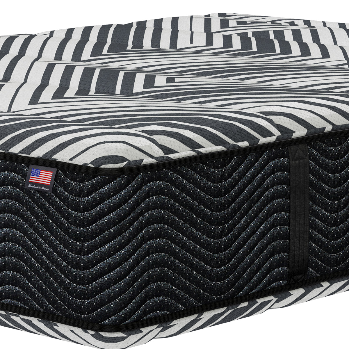 Close-up of Phoenix Two-Sided Euro Top Mattress corner | Cool-to-the-touch cover and foam-encased support
