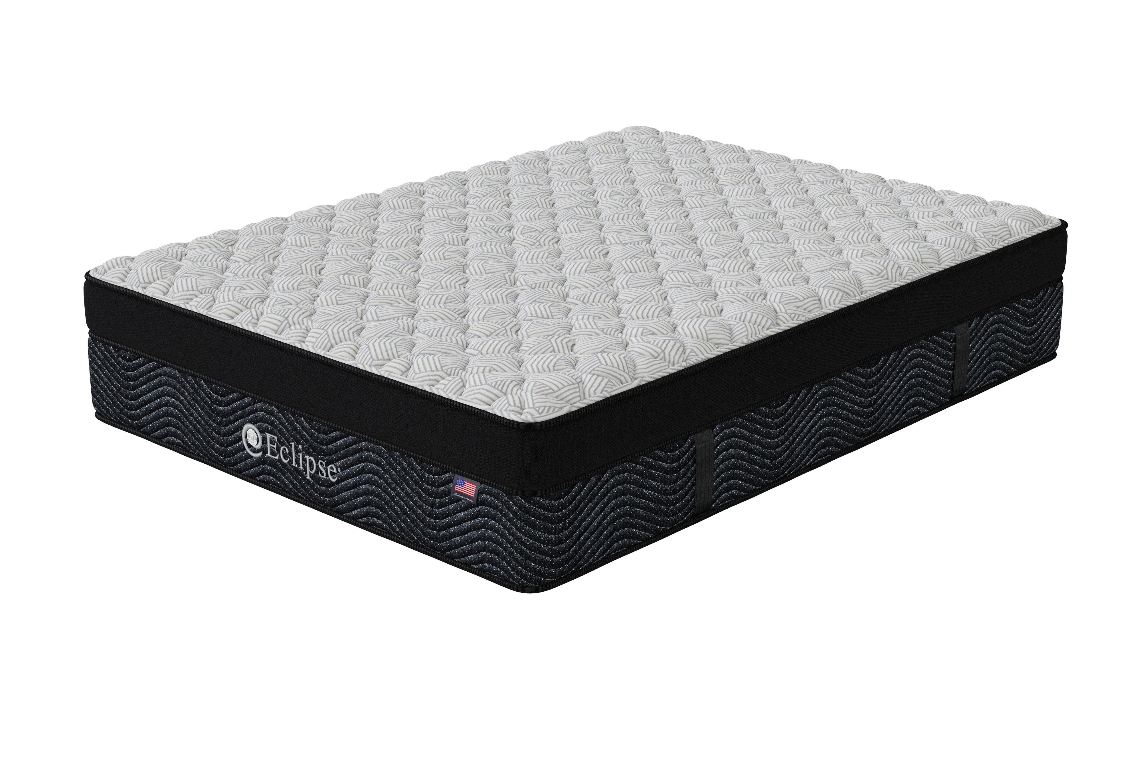 Angled view of Asteria Extra Firm Euro Top Mattress | Cooling cover and pressure-relieving foam layers
