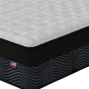 Close-up of Asteria Medium Euro Top Mattress corner | Cool-to-the-touch cover and foam-encased coils