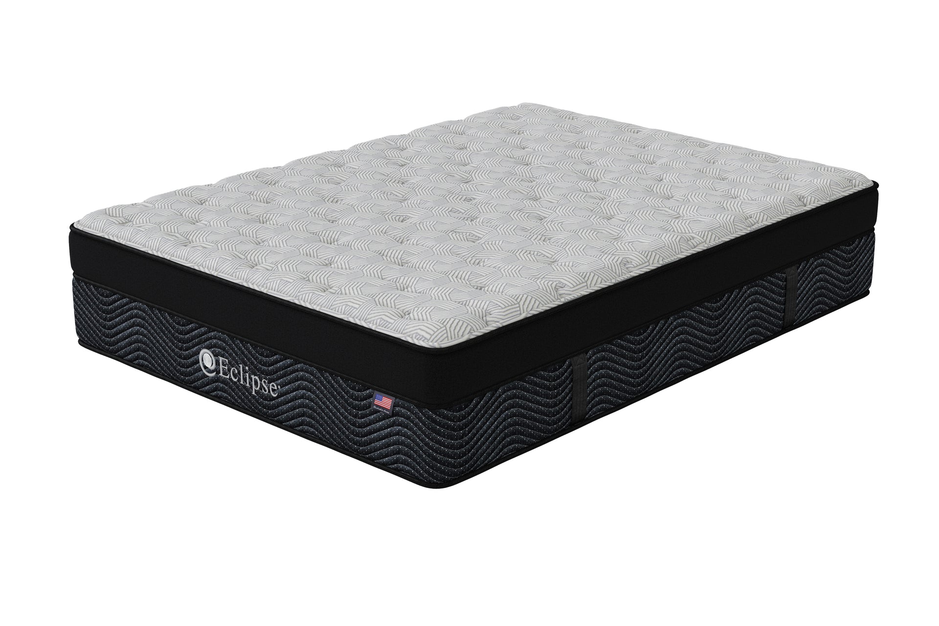 Angled view of Asteria Plush Euro Top Mattress | Cooling cover and pressure-relieving foam layers