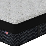 Close-up of Asteria Plush Euro Top Mattress corner | Cool-to-the-touch cover and foam-encased coils