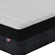 Close-up of Asteria Euro Top Mattress corner | Cool-to-the-touch cover and foam-encased coils