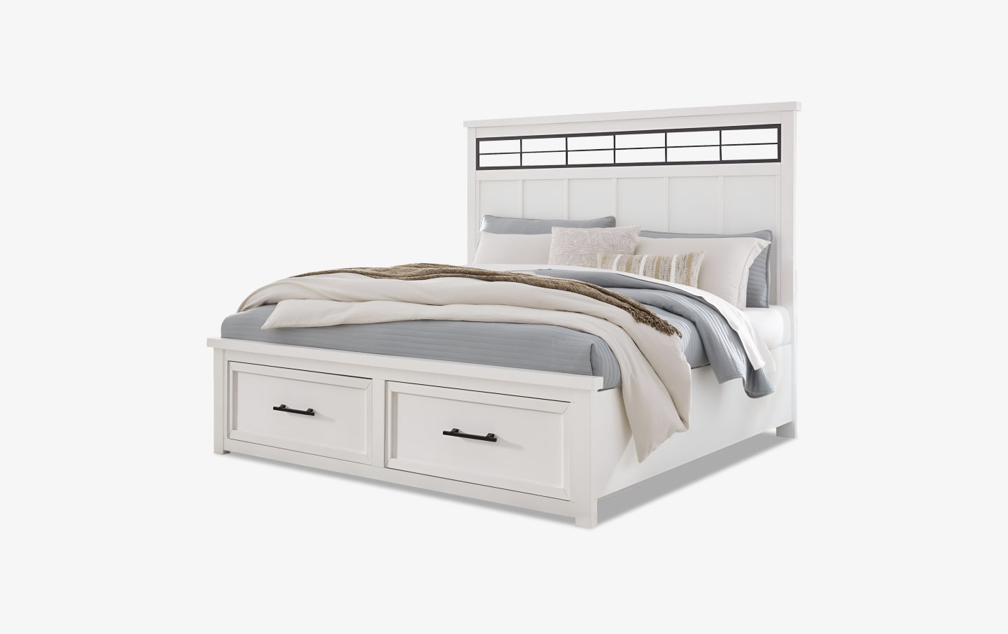 Ashbryn Storage Bedroom Set with Mirrored Dresser, Chest and Nightstand