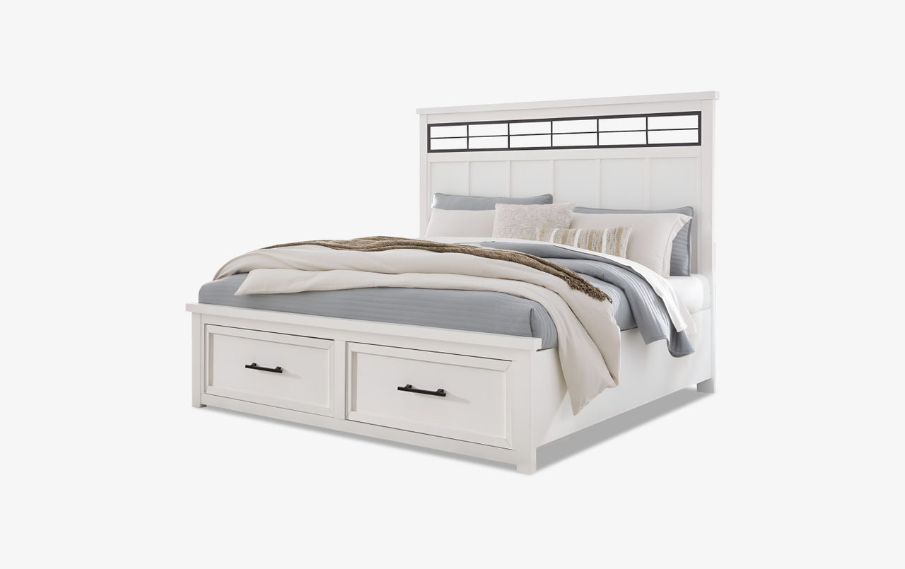 Ashbryn Storage Bedroom Set with Mirrored Dresser, Chest and Nightstand