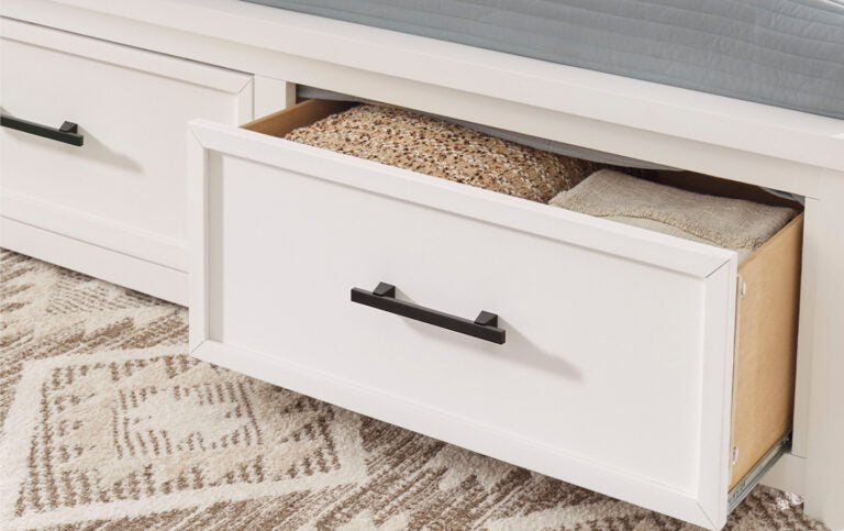 Ashbryn Storage Bedroom Set with Mirrored Dresser, Chest and Nightstand