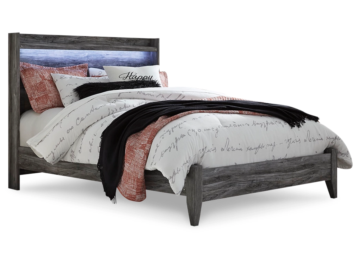 Baystorm Panel Bed with Mirrored Dresser and Nightstand