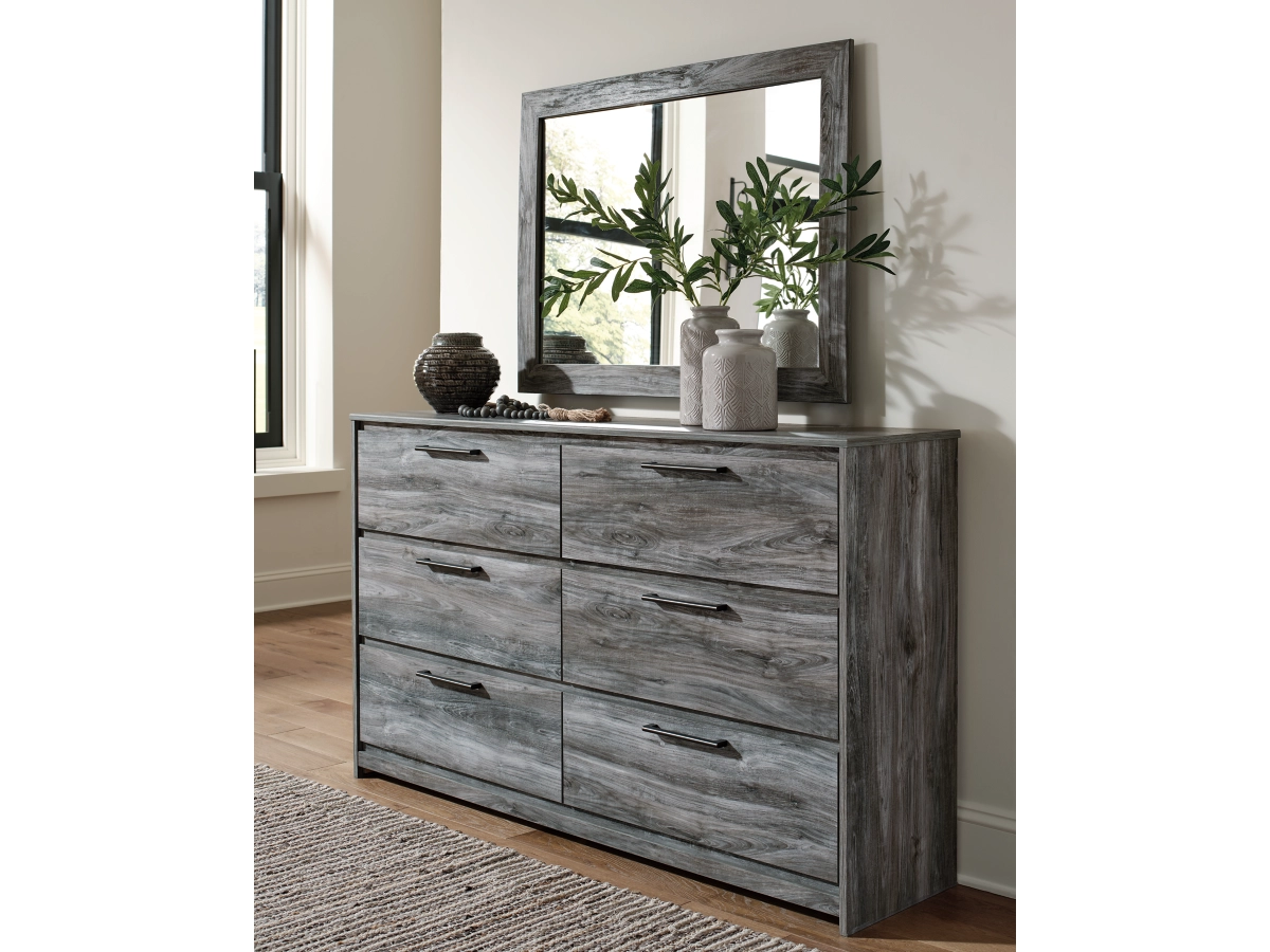Baystorm Panel Bed with Mirrored Dresser and Nightstand