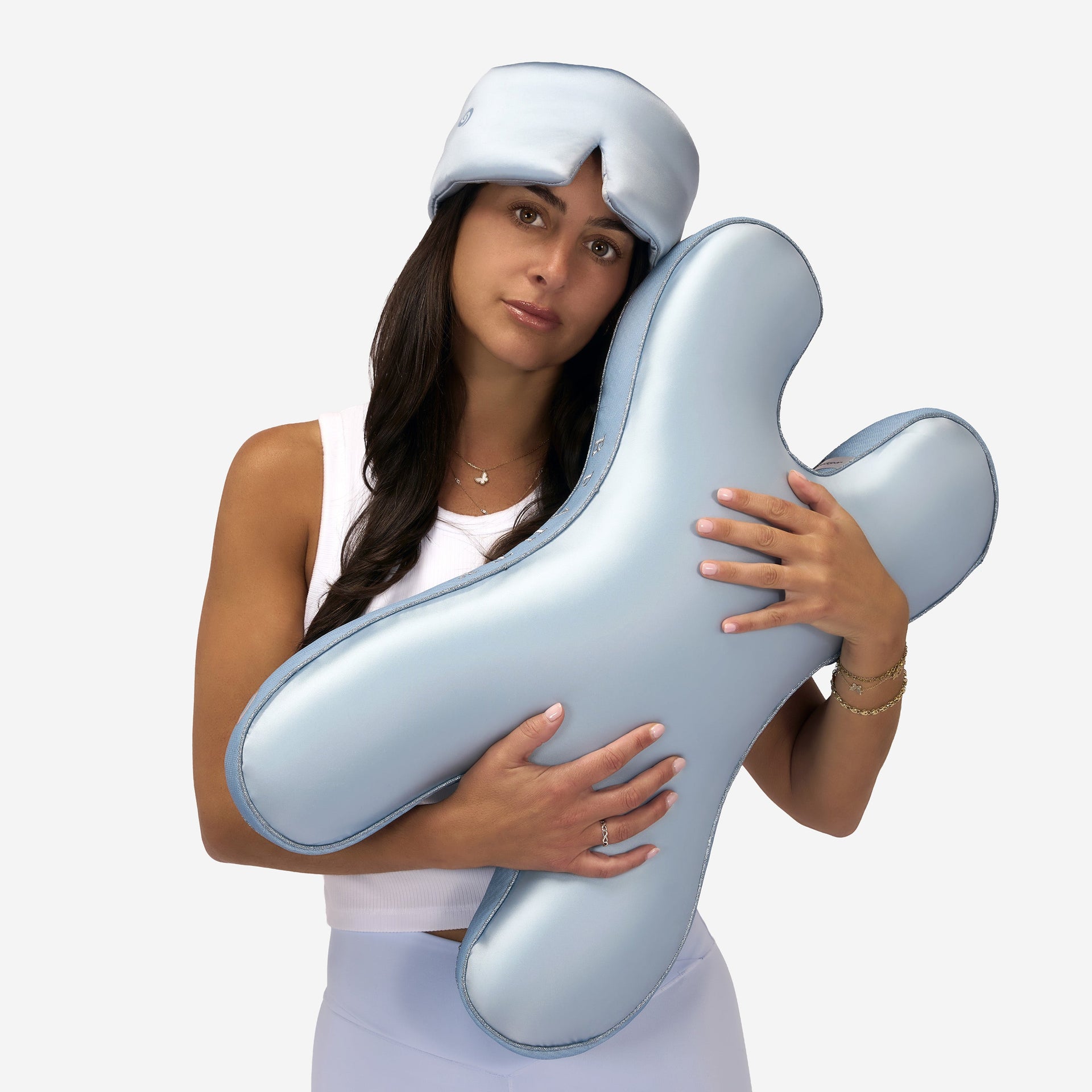BEDGEAR Beauty Performance Pillow lifestyle in Misty Blue