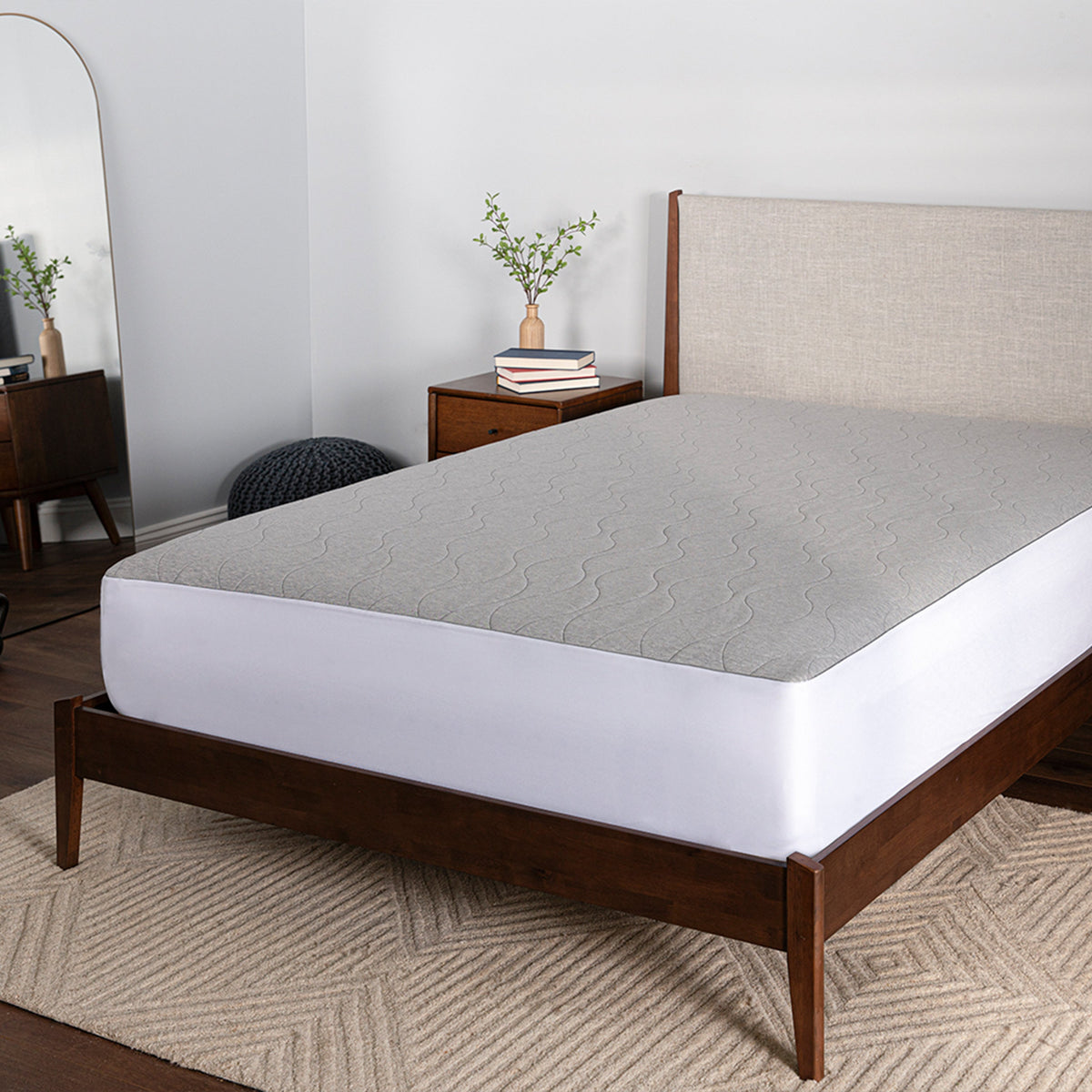 A lifestyle shot of a BEDGEAR Air-X mattress topper. 