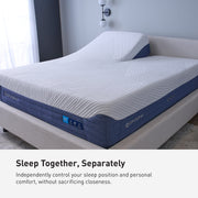 BEDGEAR H2 split-head mattress shown on an adjustable base