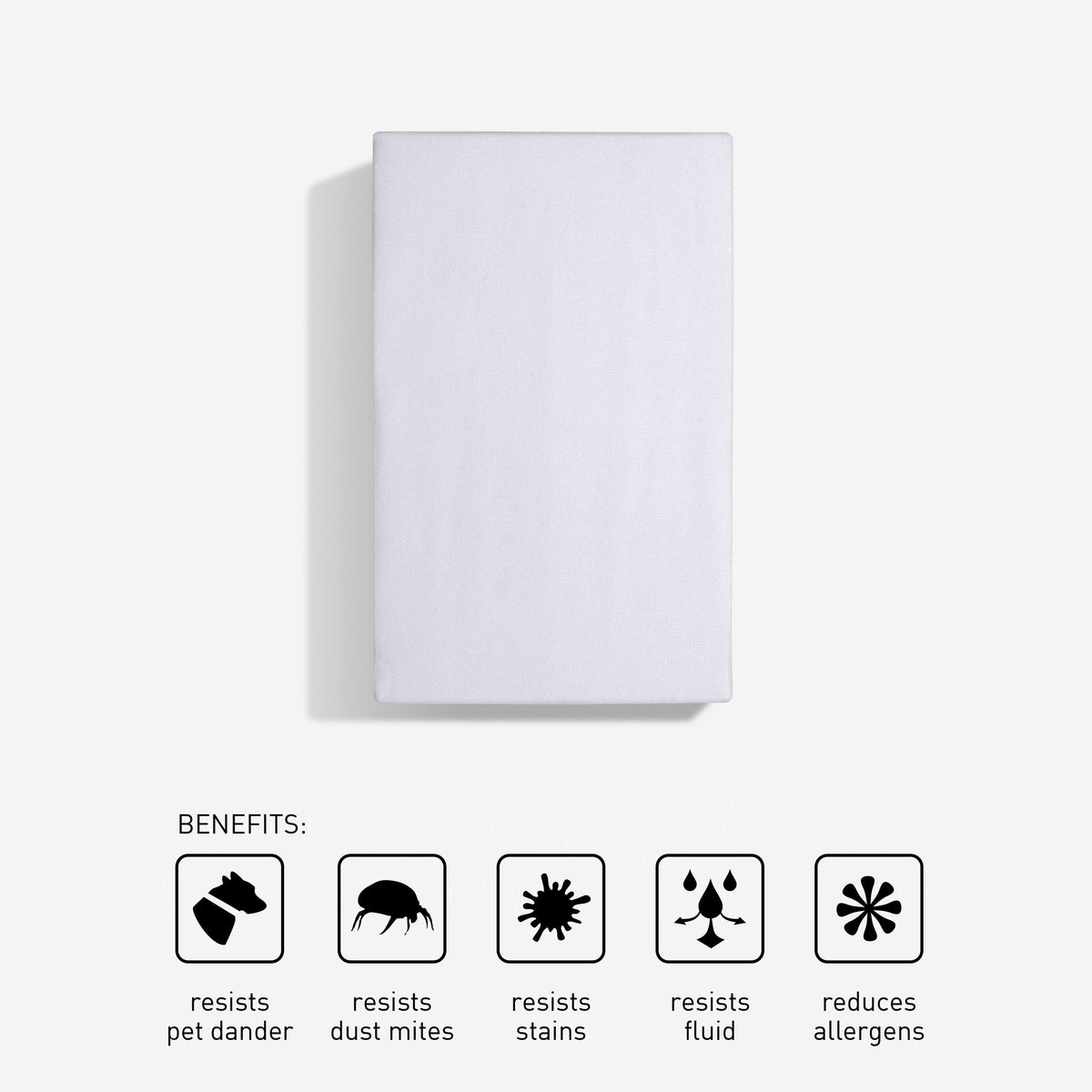 A graphic that displays the benefits of a BEDGEAR mattress protector. 