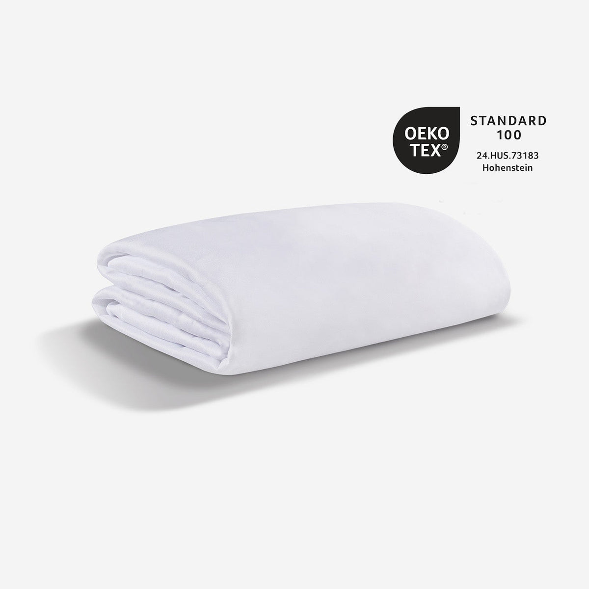 An image of BEDGEAR sheets next to an OEKO Tex logo. 