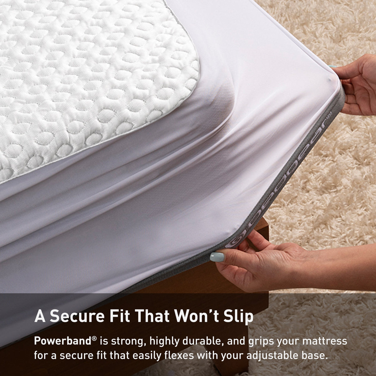 A Powerband Ver-Tex mattress protector. 