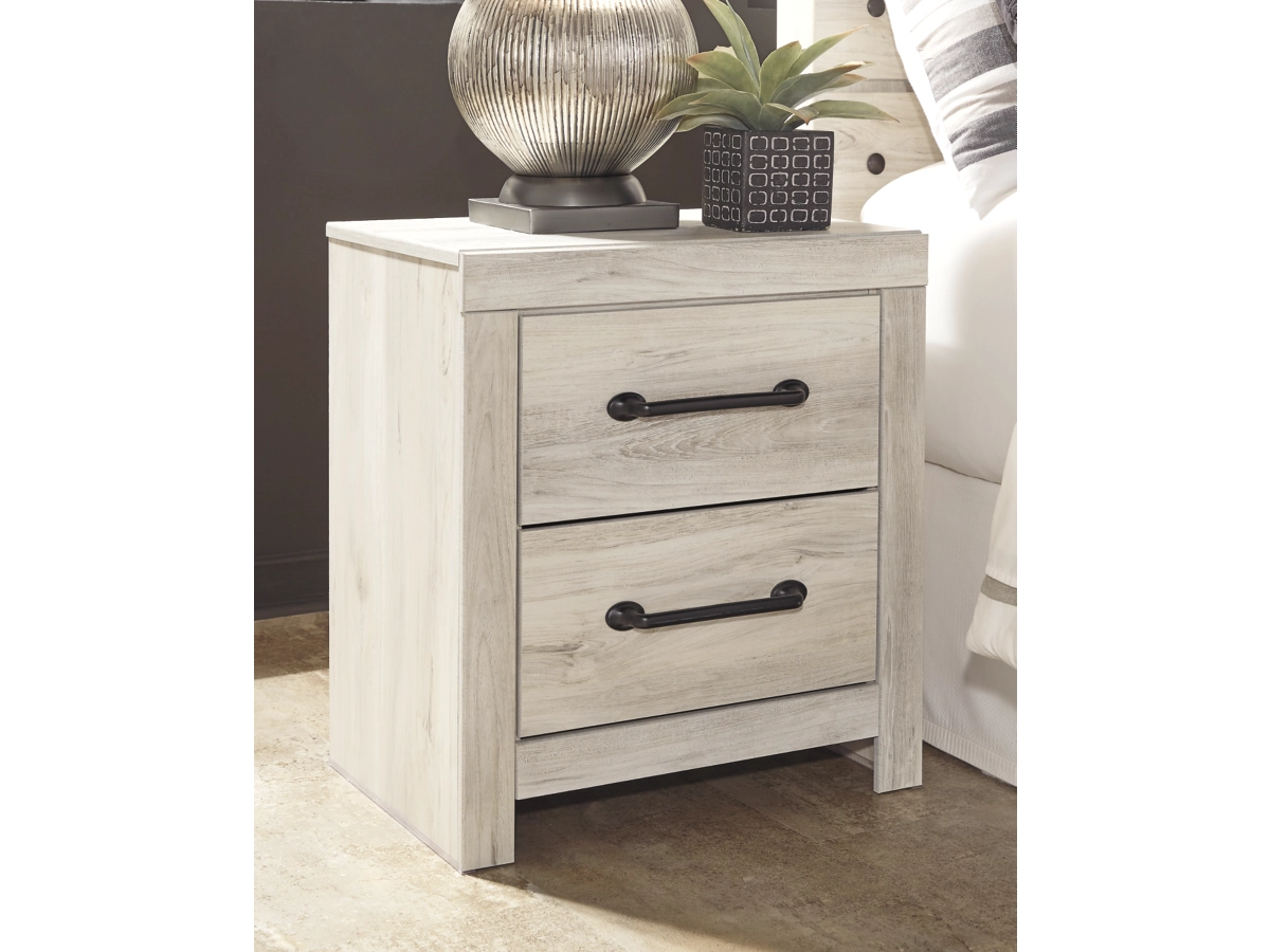 Cambeck Queen Panel Bed with 2 Storage Drawers with Mirrored Dresser and 2 Nightstands
