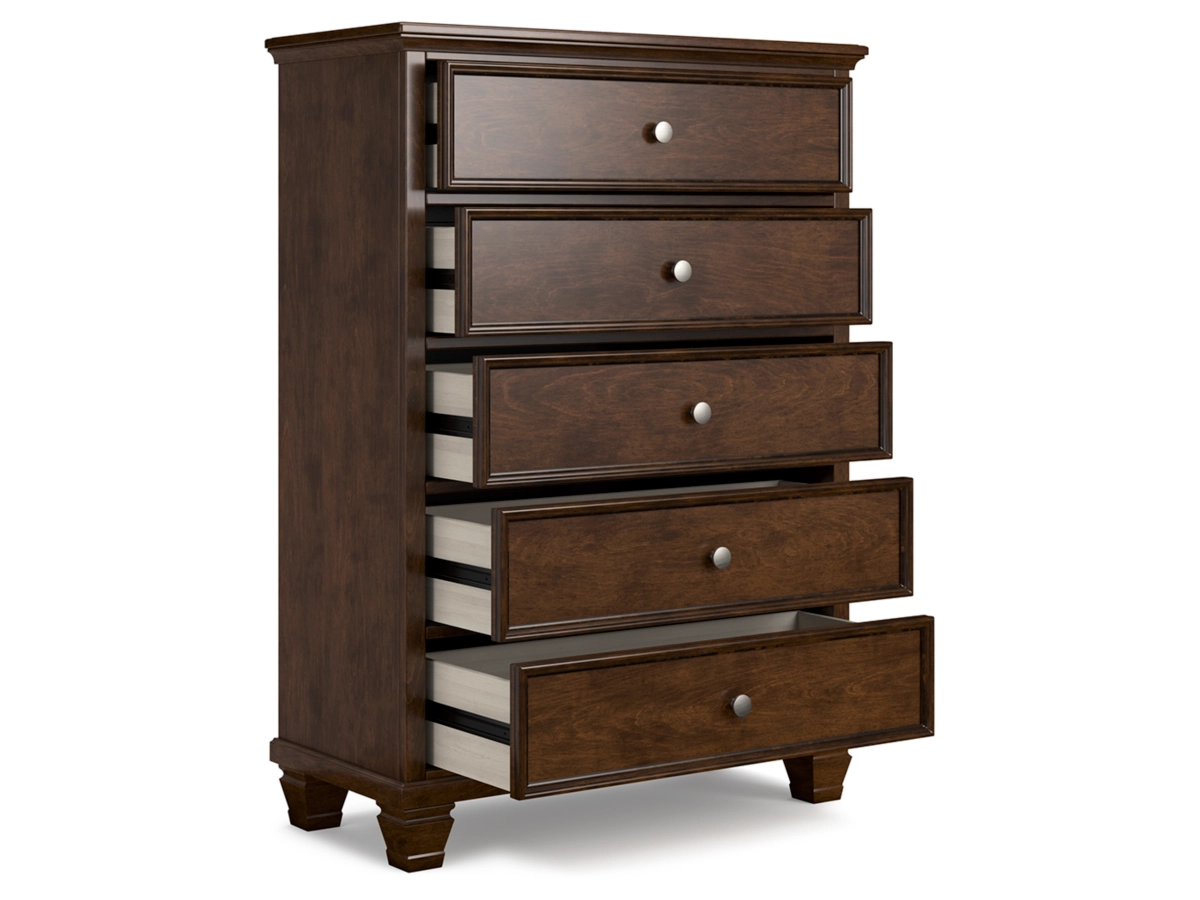 Danabrin Panel Bed with Mirrored Dresser, Chest and 2 Nightstands