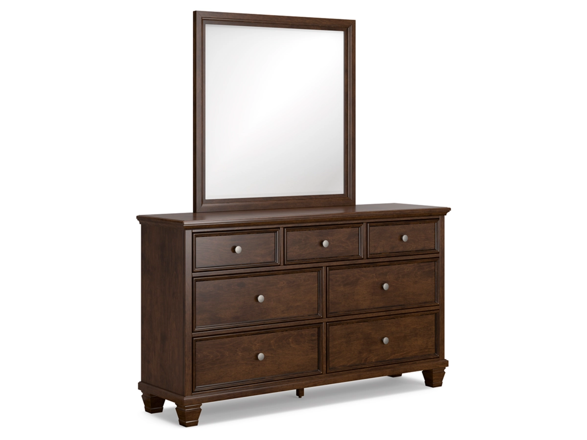 Danabrin Panel Bed with Mirrored Dresser, Chest and 2 Nightstands
