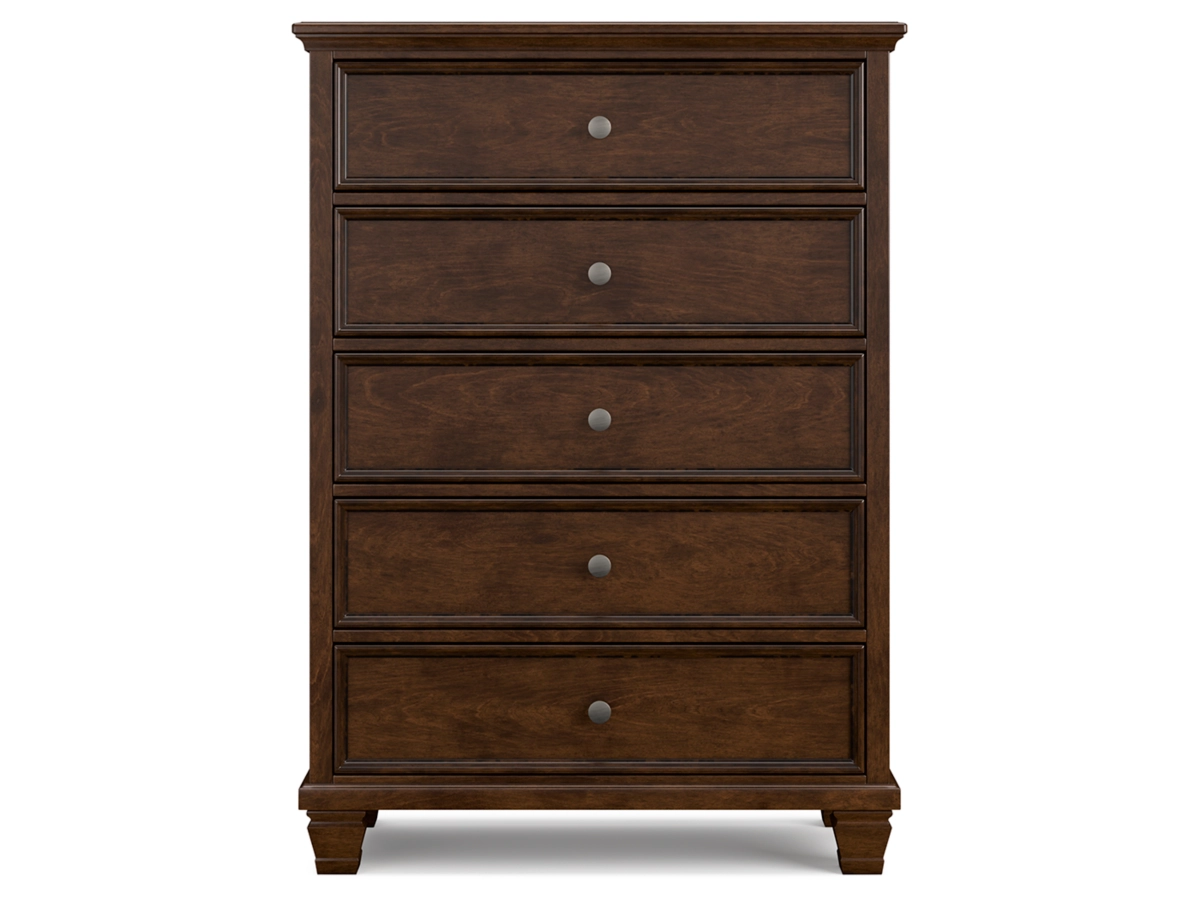 Danabrin Panel Bed with Mirrored Dresser, Chest and 2 Nightstands