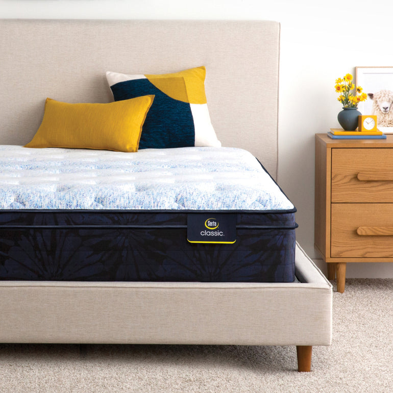 Front view of Classic Dorian Plush Euro Top Serta mattress | Available in multiple sizes