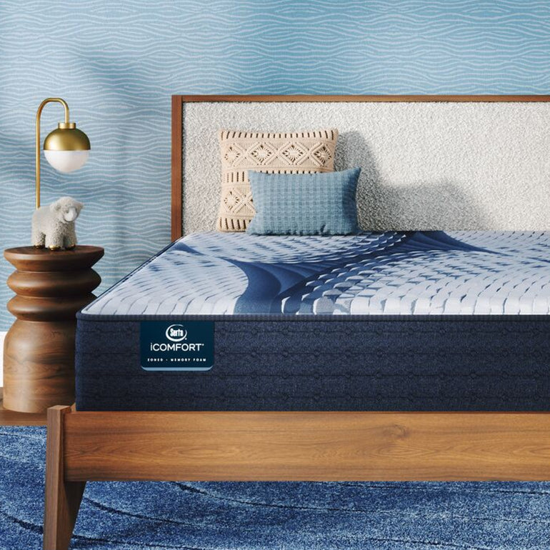 Front view of iComfort Elana Firm Mattress by Serta | 5-zone support with graphite-infused memory foam