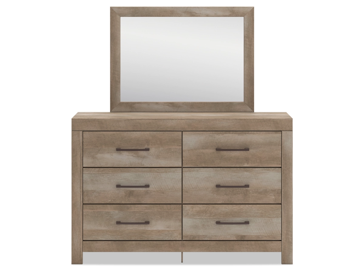 Gachester Panel Bed with Mirrored Dresser, Chest and 2 Nightstands