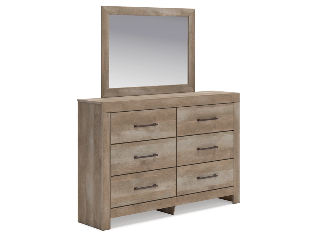 Gachester Panel Bed with Mirrored Dresser, Chest and 2 Nightstands