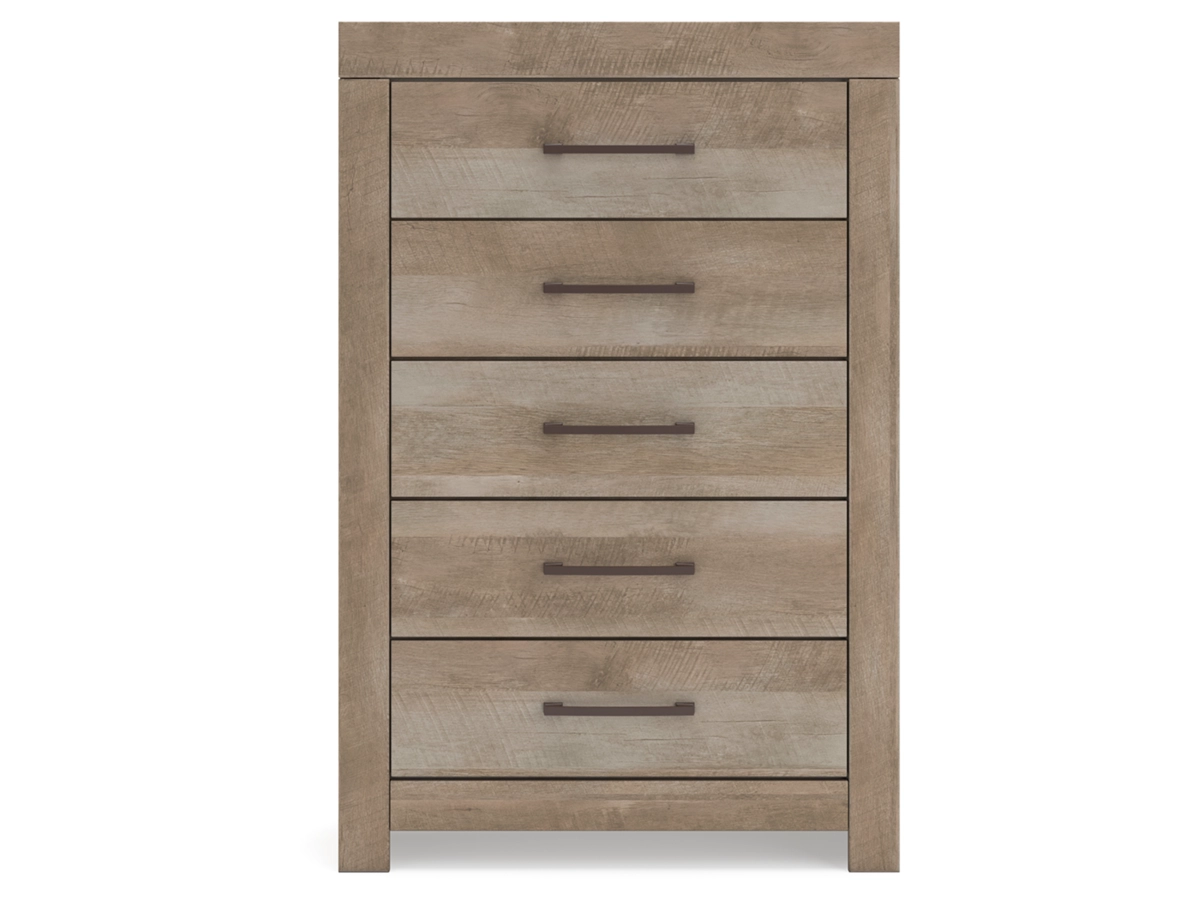 Gachester Panel Bed with Mirrored Dresser, Chest and 2 Nightstands