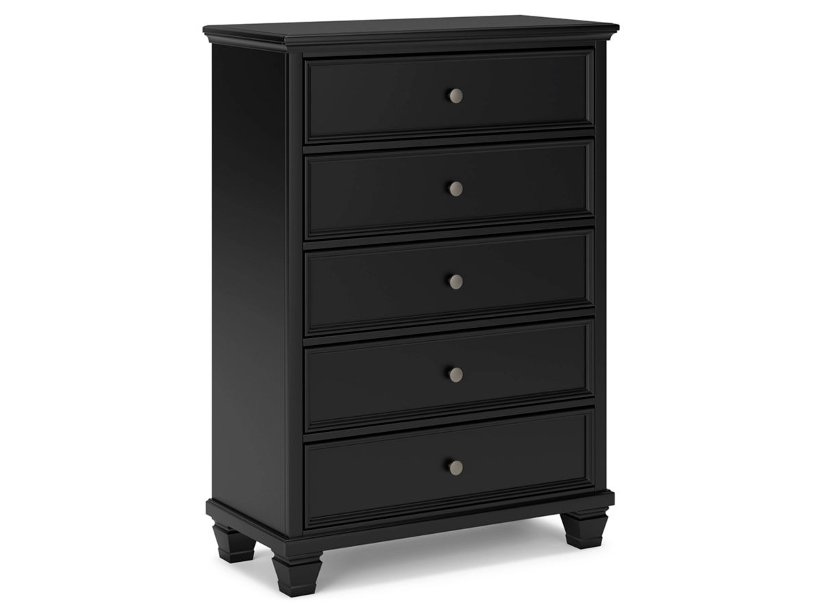 Lanolee Panel Bed with Mirrored Dresser, Chest and 2 Nightstands