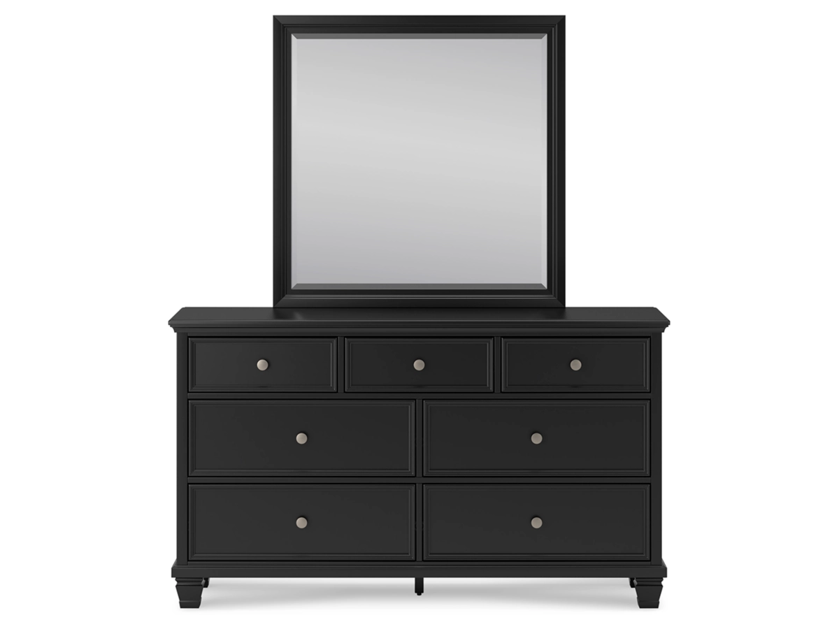 Lanolee Panel Bed with Mirrored Dresser, Chest and 2 Nightstands