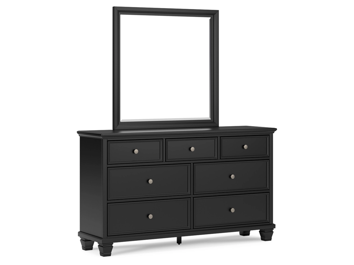 Lanolee Panel Bed with Mirrored Dresser, Chest and 2 Nightstands