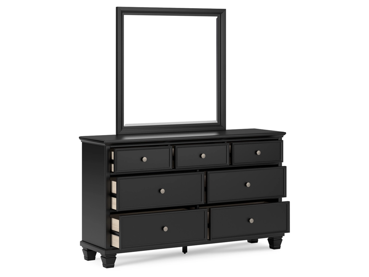 Lanolee Panel Bed with Mirrored Dresser, Chest and 2 Nightstands