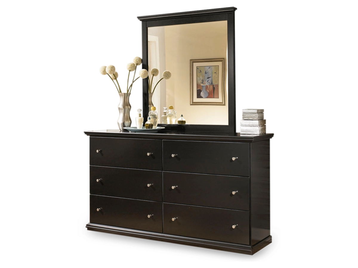 Maribel Panel Bed with Dresser Mirror