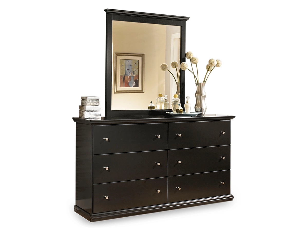 Maribel Panel Bed with Dresser Mirror