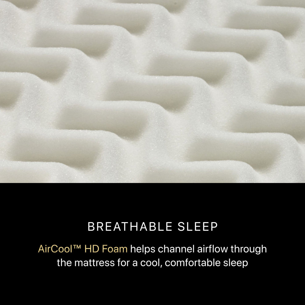 Close-up of Beautyrest AirCool HD Memory Foam | Contouring Support & Cooling Pressure Relief