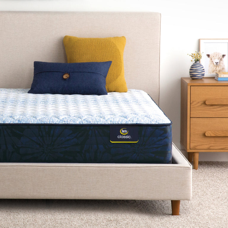 Front view of a Classic Alden Medium Serta mattress| Available in multiple sizes
