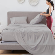 BEDGEAR Hyper-Linen Performance Sheet Set - Light Grey lifestyle